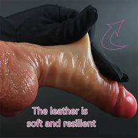 7.1in Lifelike Silicone Soft Dildo With Sliding Skin For Women Men