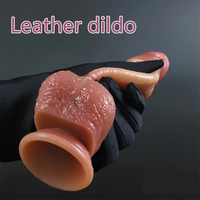 7.1in Lifelike Silicone Soft Dildo With Sliding Skin For Women Men