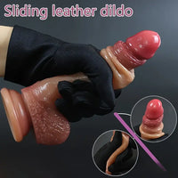7.1in Lifelike Silicone Soft Dildo With Sliding Skin For Women Men