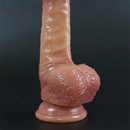 7.1in Lifelike Silicone Soft Dildo With Sliding Skin For Women Men