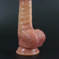 7.1in Lifelike Silicone Soft Dildo With Sliding Skin For Women Men