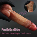7.1in Lifelike Silicone Soft Dildo With Sliding Skin For Women Men