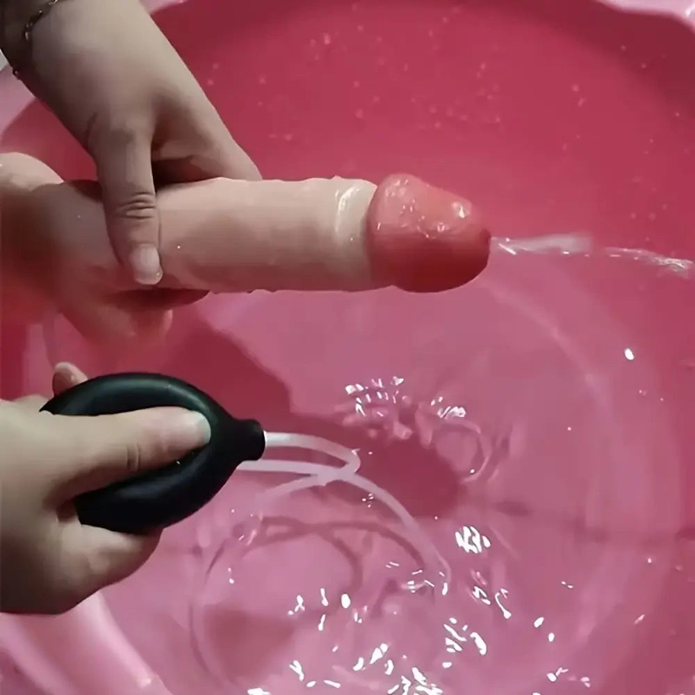 7.1in PVC Female Masturbation Squirting Pump Dildo Self-Play Sex Toy