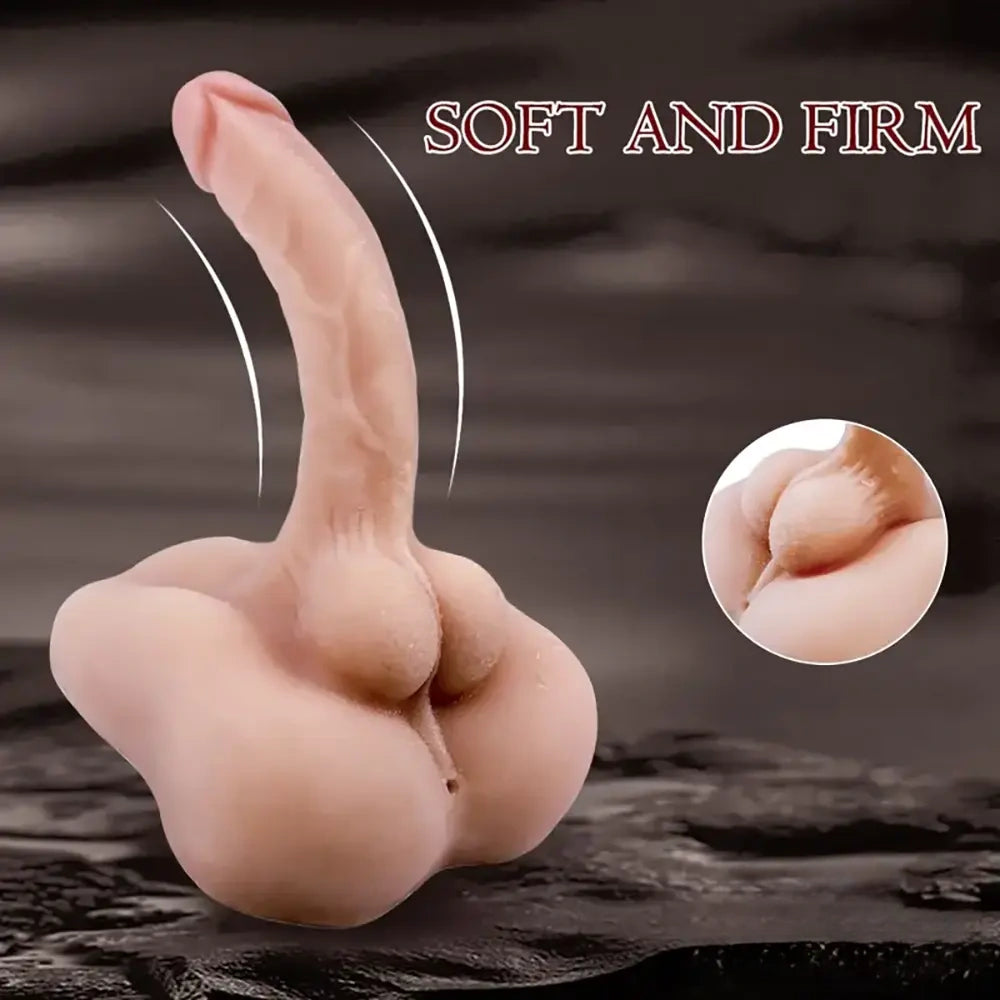 7.1in Real Silicone Flexible Dildo Torso With Anus For Female Gay