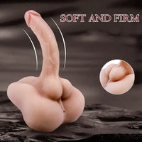 7.1in Real Silicone Flexible Dildo Torso With Anus For Female Gay