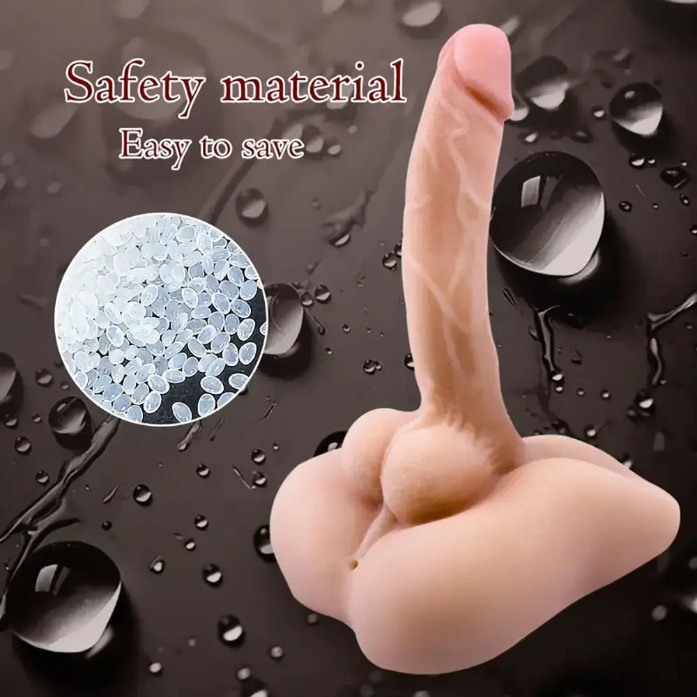 7.1in Real Silicone Flexible Dildo Torso With Anus For Female Gay