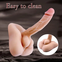 7.1in Real Silicone Flexible Dildo Torso With Anus For Female Gay