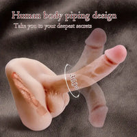 7.1in Real Silicone Flexible Dildo Torso With Anus For Female Gay