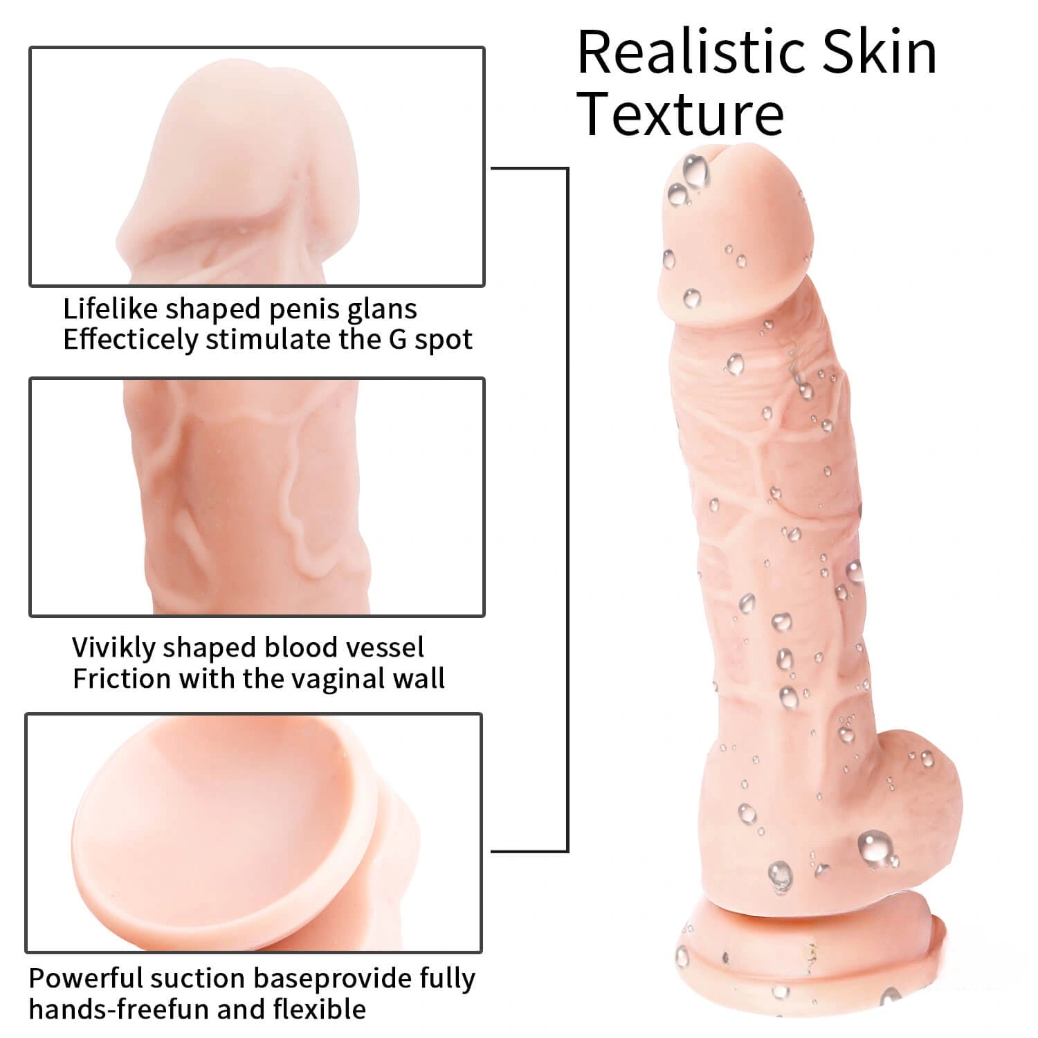 7.1in Realistic Silicone Sex Toy Dildo For Women Using