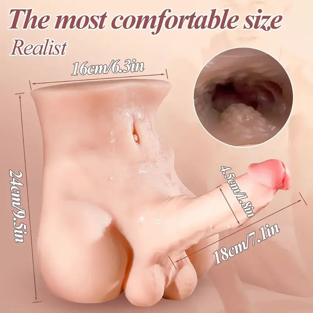 7.1in Realistic Soft TPE Male Sex Doll Torso For Female Masturbation