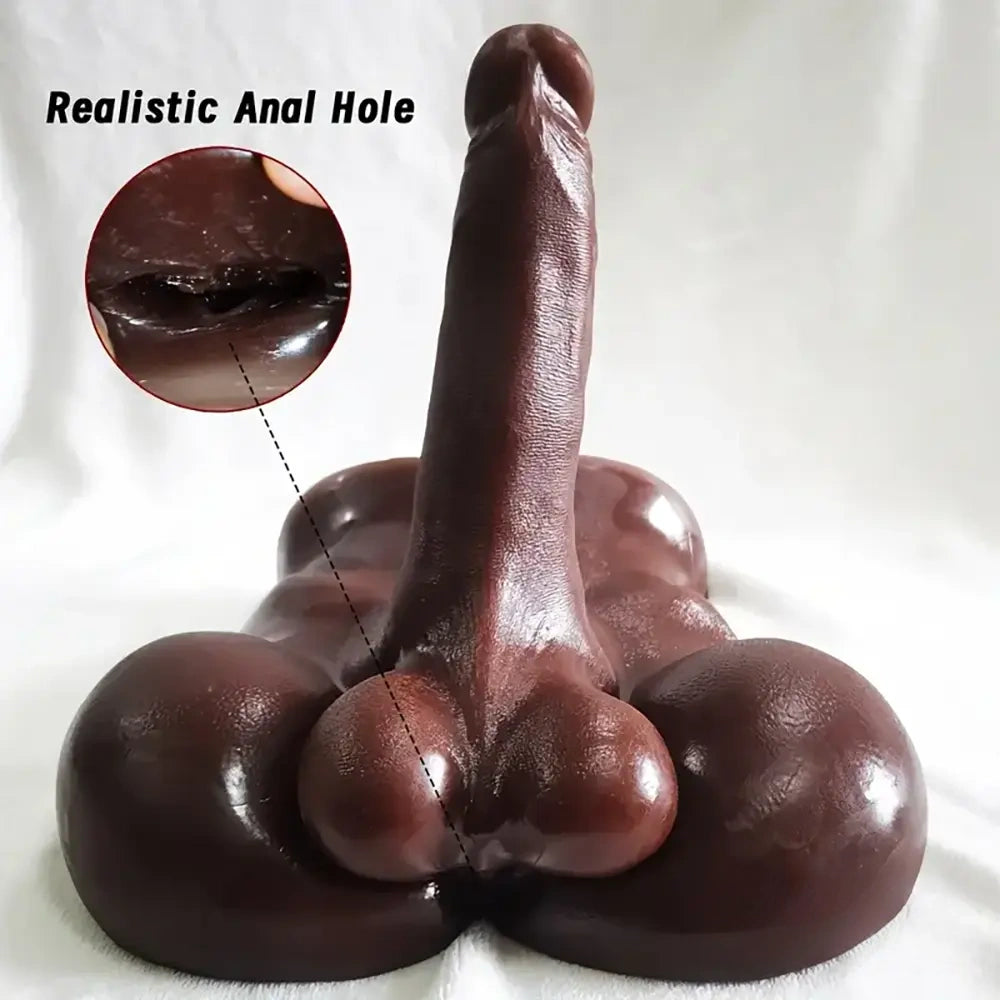 7.1in Silicone Flexible Dildo With TPE Sex Torso For Couples Lesbian