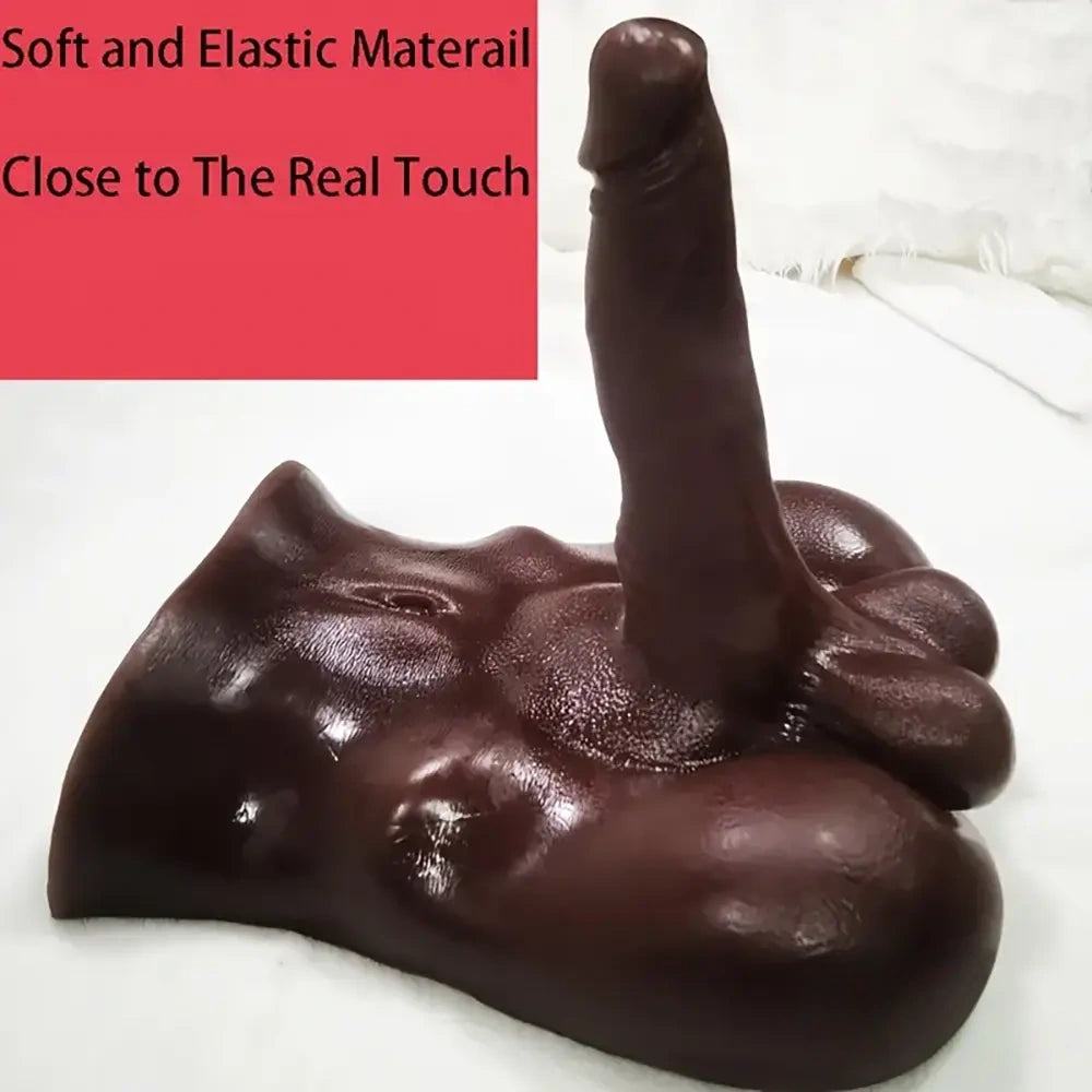 7.1in Silicone Flexible Dildo With TPE Sex Torso For Couples Lesbian