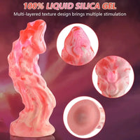 7.1in Soft Silicone Fantasy Fire Feeling Monster Dildo For Women Men