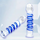 7.1in Spiral Glass Dildo Crystal Penis Adult Sex Toy For Women Men