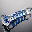 7.1in Spiral Glass Dildo Crystal Penis Adult Sex Toy For Women Men