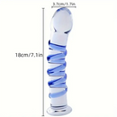 7.1in Spiral Glass Dildo Crystal Penis Adult Sex Toy For Women Men
