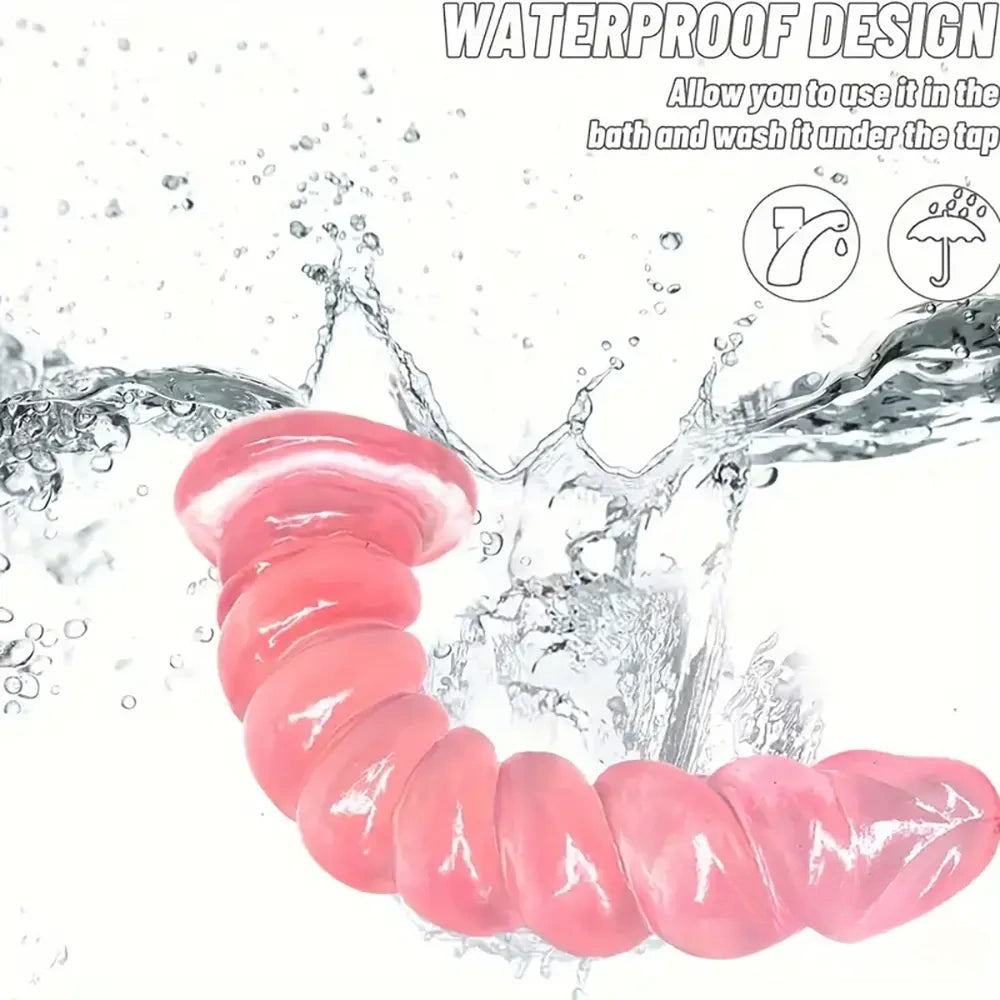 7.1in Unisex Soft Flexible TPE Dildo For Hands Free Sex Play