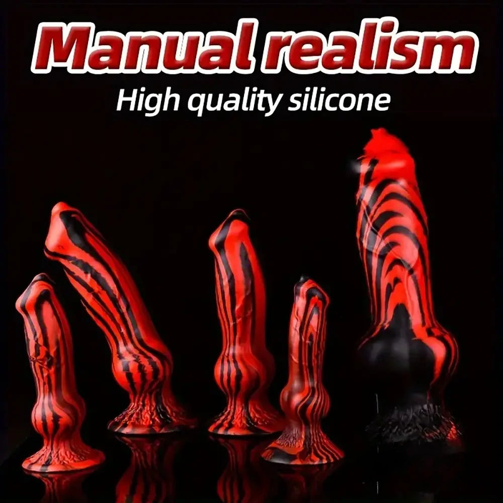 7.24in 7.51in 9.84in 10.62in 12.99in Animal Dog Cock Silicone Soft Dildo