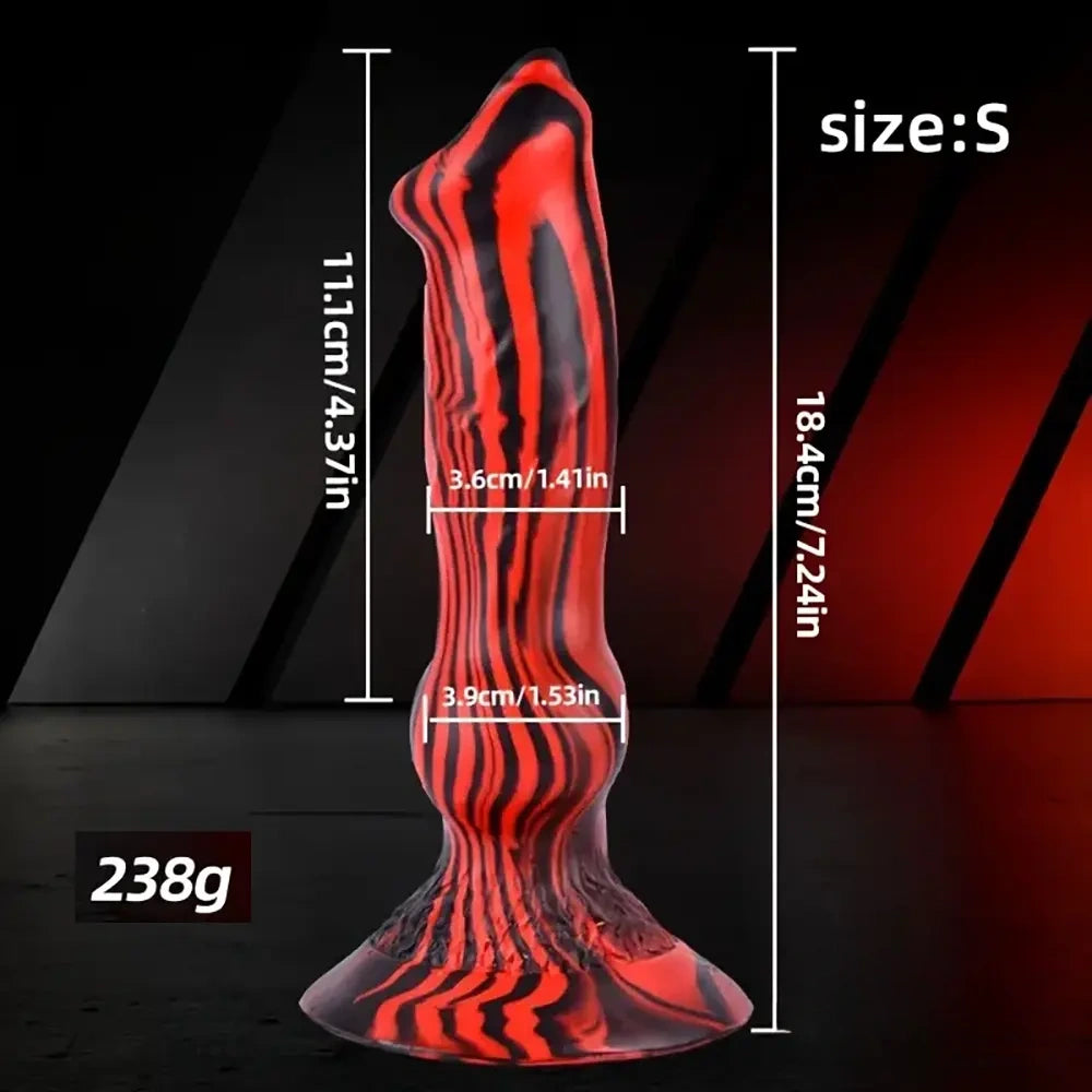 7.24in 7.51in 9.84in 10.62in 12.99in Animal Dog Cock Silicone Soft Dildo