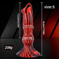 7.24in 7.51in 9.84in 10.62in 12.99in Animal Dog Cock Silicone Soft Dildo