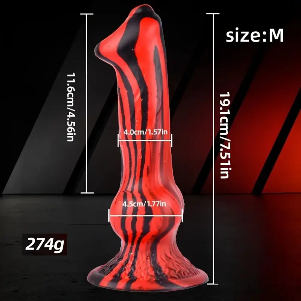 7.24in 7.51in 9.84in 10.62in 12.99in Animal Dog Cock Silicone Soft Dildo