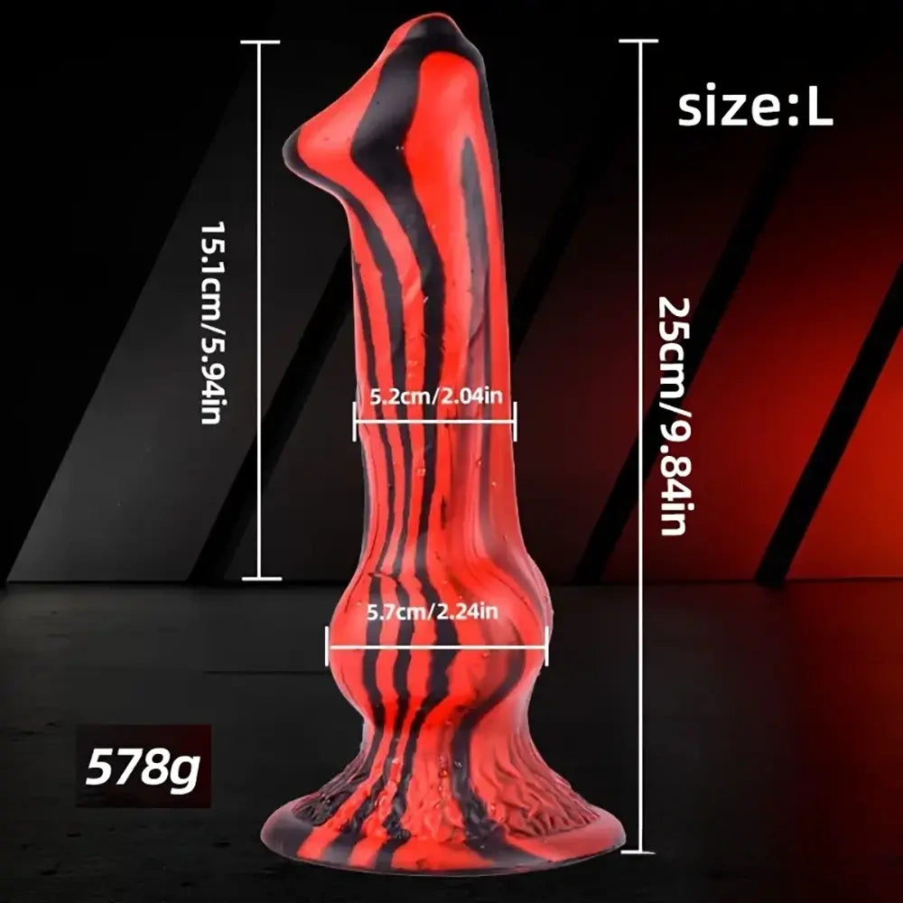 7.24in 7.51in 9.84in 10.62in 12.99in Animal Dog Cock Silicone Soft Dildo