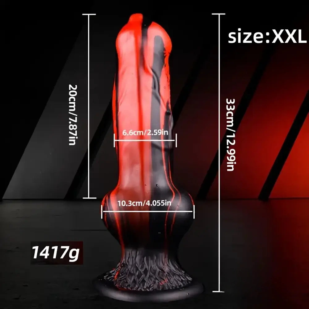 7.24in 7.51in 9.84in 10.62in 12.99in Animal Dog Cock Silicone Soft Dildo