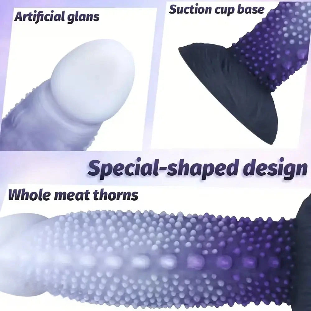 7.24in 8.38in 9.96in 11.14in Monster Spiked Fantasy Meat Thorn Dildo