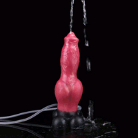 7.24in 9.21in Ejaculating Inflatable Dog Knot Silicone Soft Penis Dildo