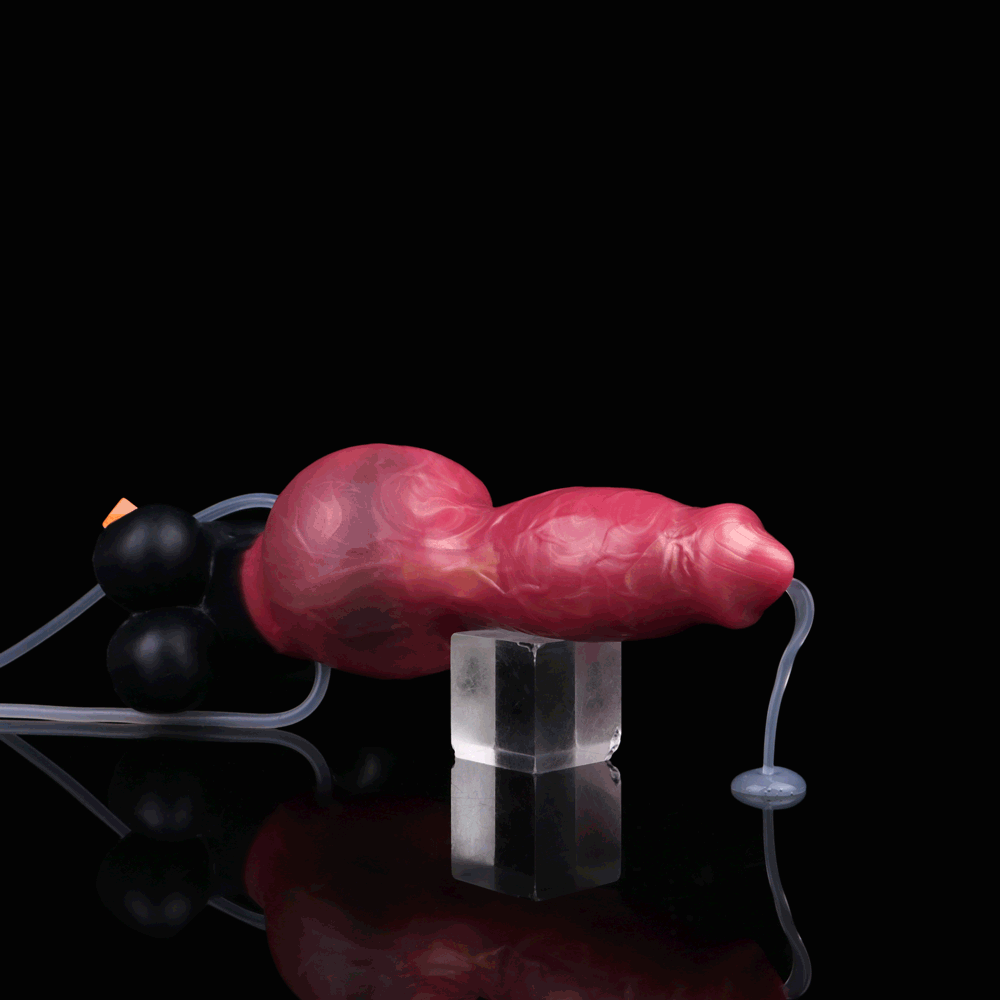 7.24in 9.21in Ejaculating Inflatable Dog Knot Silicone Soft Penis Dildo