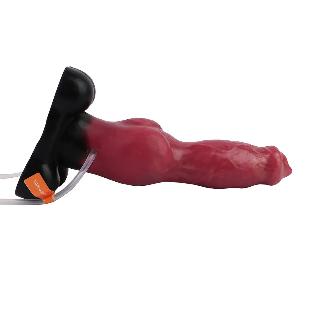 7.24in 9.21in Ejaculating Inflatable Dog Knot Silicone Soft Penis Dildo