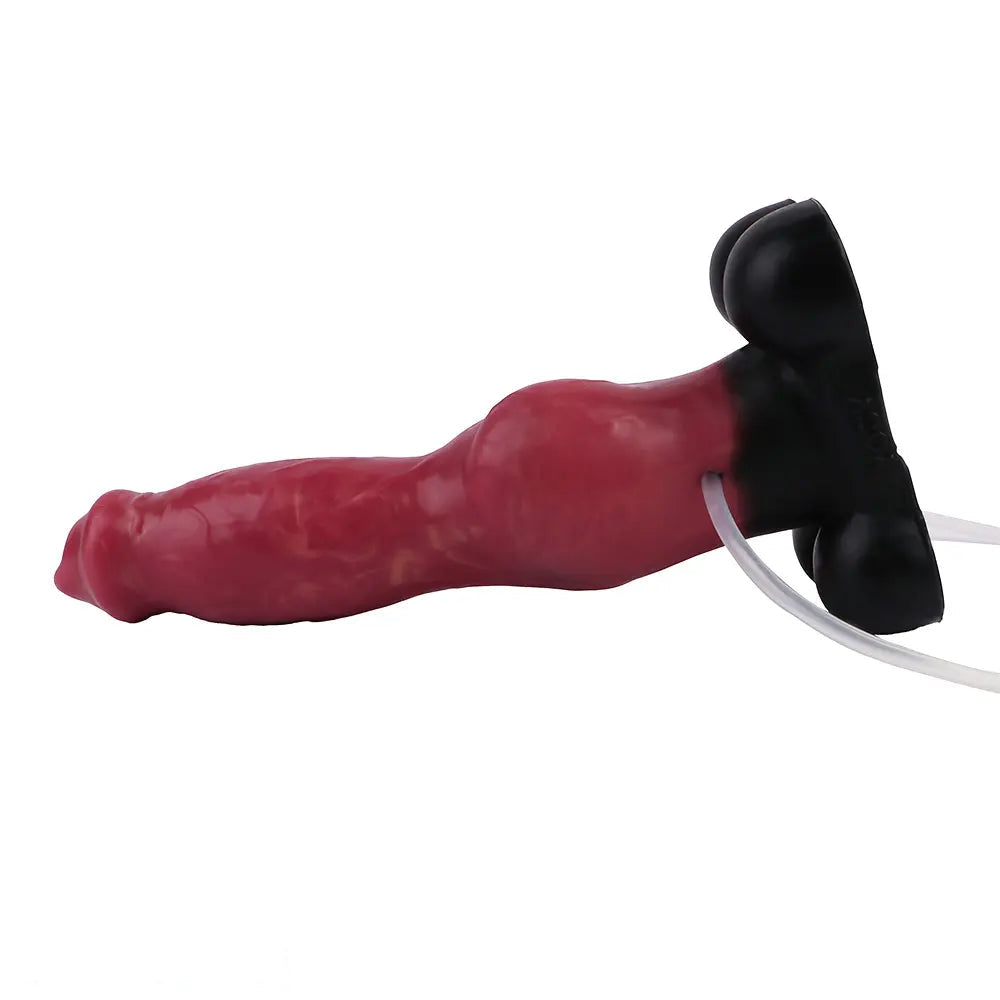 7.24in 9.21in Ejaculating Inflatable Dog Knot Silicone Soft Penis Dildo