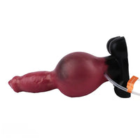 7.24in 9.21in Ejaculating Inflatable Dog Knot Silicone Soft Penis Dildo