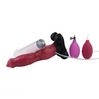 7.24in 9.21in Ejaculating Inflatable Dog Knot Silicone Soft Penis Dildo