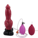7.24in 9.21in Ejaculating Inflatable Dog Knot Silicone Soft Penis Dildo