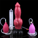 7.24in 9.21in Ejaculating Inflatable Dog Knot Silicone Soft Penis Dildo