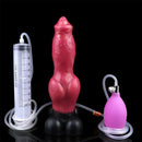 7.24in 9.21in Ejaculating Inflatable Dog Knot Silicone Soft Penis Dildo