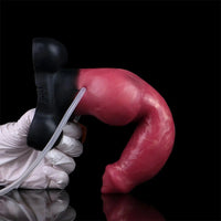 7.24in 9.21in Ejaculating Inflatable Dog Knot Silicone Soft Penis Dildo