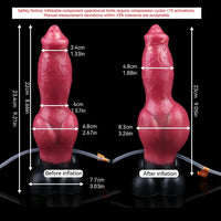 7.24in 9.21in Ejaculating Inflatable Dog Knot Silicone Soft Penis Dildo
