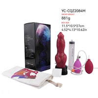 7.24in 9.21in Ejaculating Inflatable Dog Knot Silicone Soft Penis Dildo