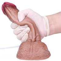 7.24in Double Density Silicone Soft Ejaculating Realistic Simulation Dildo