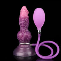 7.24in Fantasy Dog Knot Squeezing Inflatable Alien Penis Dildo For Clit