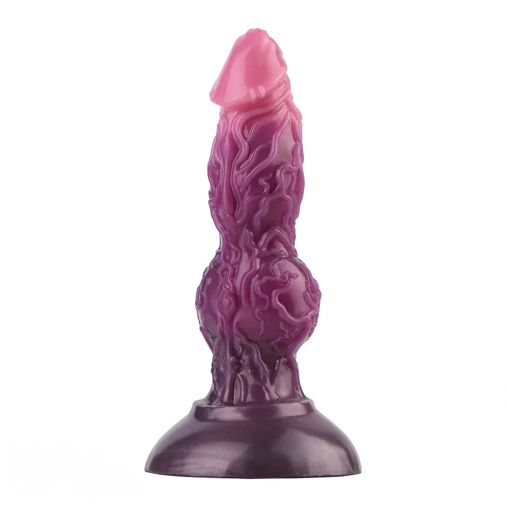 7.24in Fantasy Dog Knot Squeezing Inflatable Alien Penis Dildo For Clit