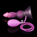 7.24in Fantasy Dog Knot Squeezing Inflatable Alien Penis Dildo For Clit