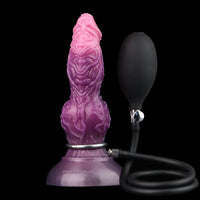 7.24in Fantasy Dog Knot Squeezing Inflatable Alien Penis Dildo For Clit