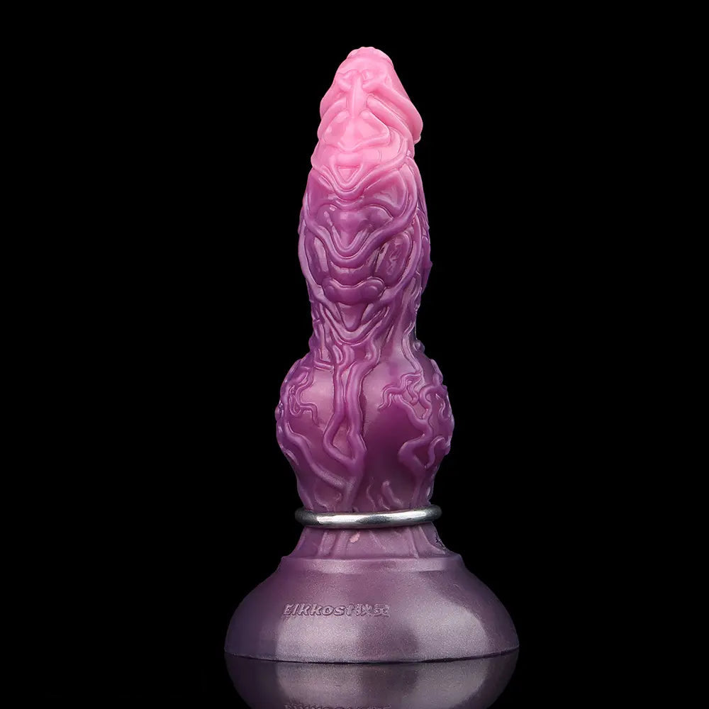 7.24in Fantasy Dog Knot Squeezing Inflatable Alien Penis Dildo For Clit