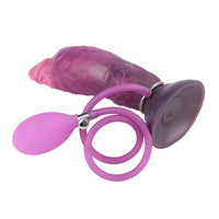 7.24in Fantasy Dog Knot Squeezing Inflatable Alien Penis Dildo For Clit