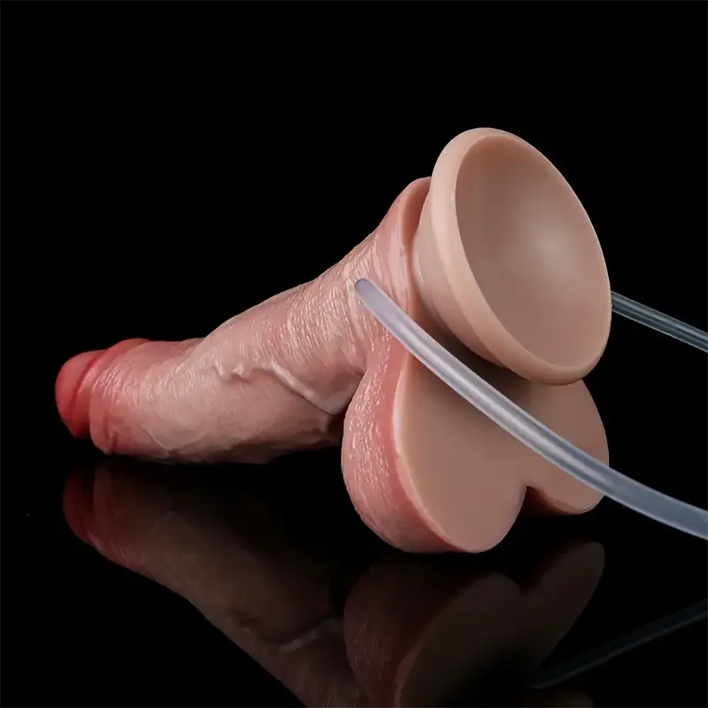 7.24in Liquid Silicone Inflatable Reality Dildo For Anal G-spot Sex