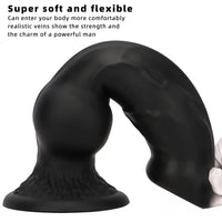 7.28in 7.48in 9.64in 10.62in 13in Big Black Silicone Dog Cock Dildo