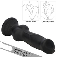 7.28in 7.48in 9.64in 10.62in 13in Big Black Silicone Dog Cock Dildo